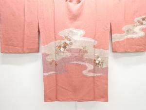 未使用品　絞り霞に花模様絵羽道行コート